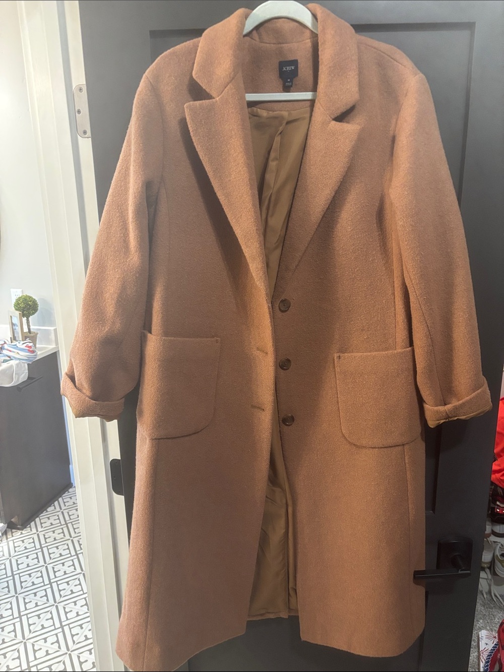 J. Crew Camel Wool Blend Coat in Tan